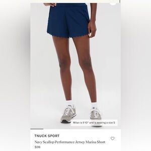 Tuckernuck Women's Navy Scallop Edge Performance Shorts